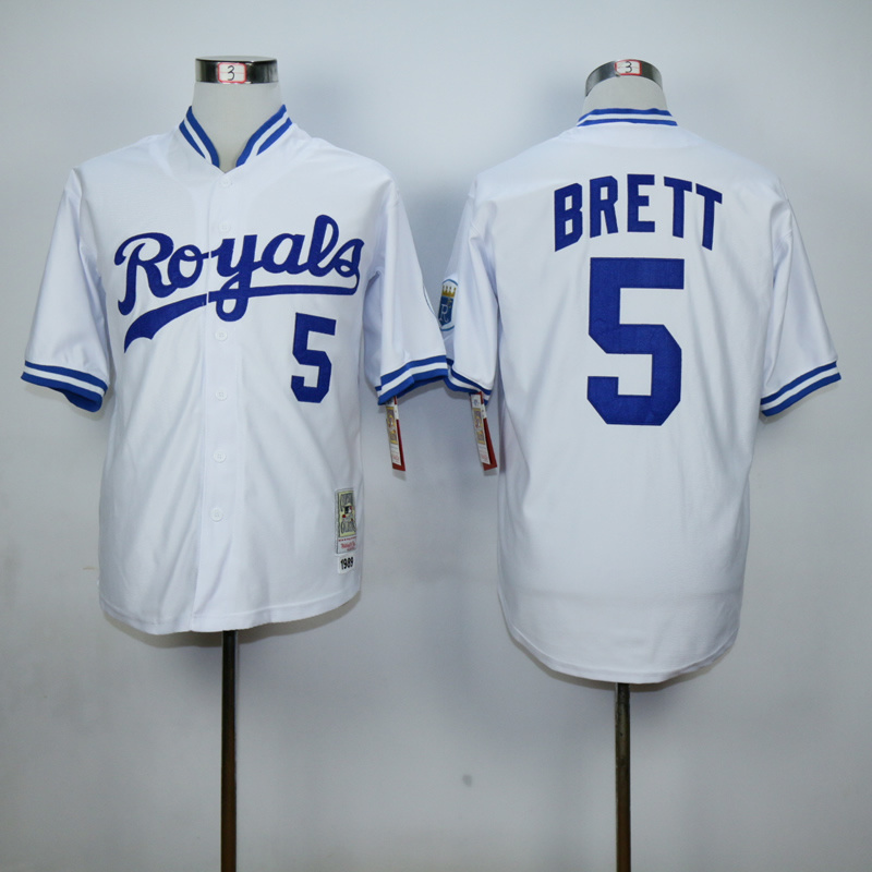 Men Kansas City Royals #5 Brett White Throwback 1989 MLB Jerseys->kansas city royals->MLB Jersey